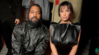 Kanye West and Bianca Censori at Marni RTW Fall 2024 as part of Milan Ready to Wear Fashion Week held on February 23, 2024 in Milan, Italy. 