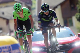 Joe Dombrowski and Winner Anacona on stage 18 of the Giro d'Italia