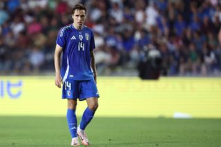 Italy Euro 2024 squad Arsenal target Federico Chiesa of Italy looks on during the International Friendly match between Italy and Bosnia Herzegovina at Stadio Carlo Castellani on June 9, 2024 in Empoli, Italy. (Photo by sportinfoto/DeFodi Images via Getty Images)