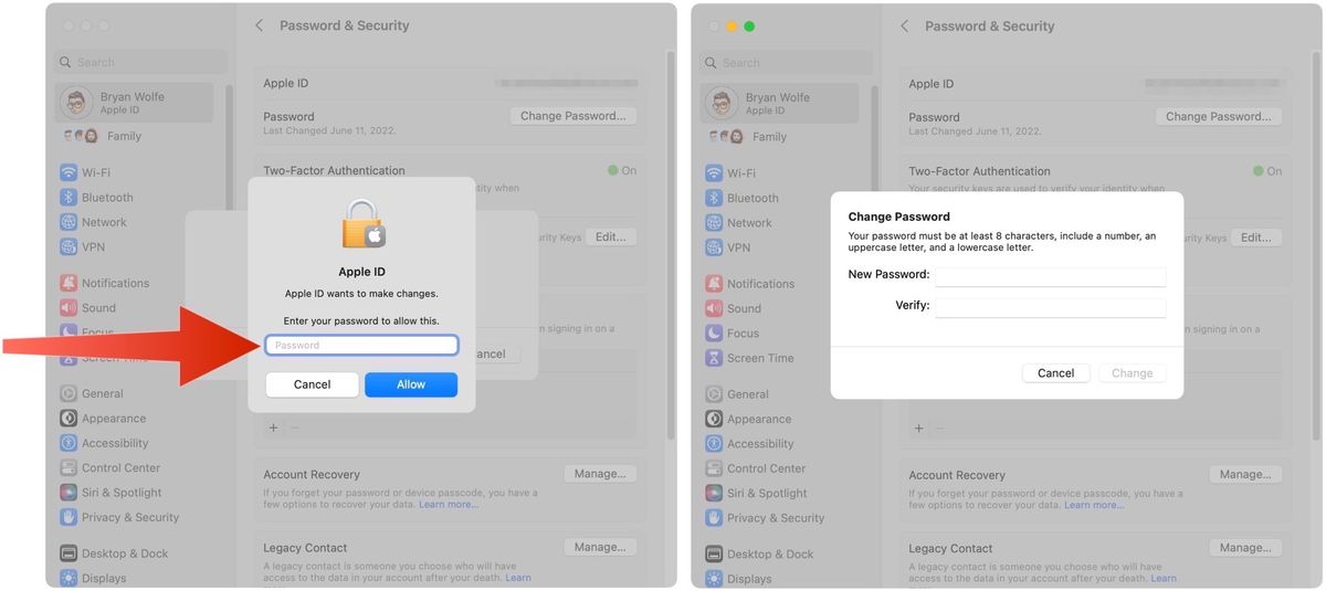 how.to. change my email.password.in apple mail