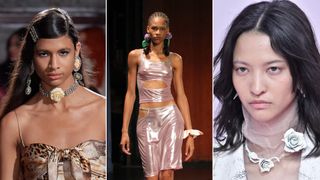 rosette floral jewelry trend at Alessandra Rich, Sandy Liang, Acne Studios spring summer 2023