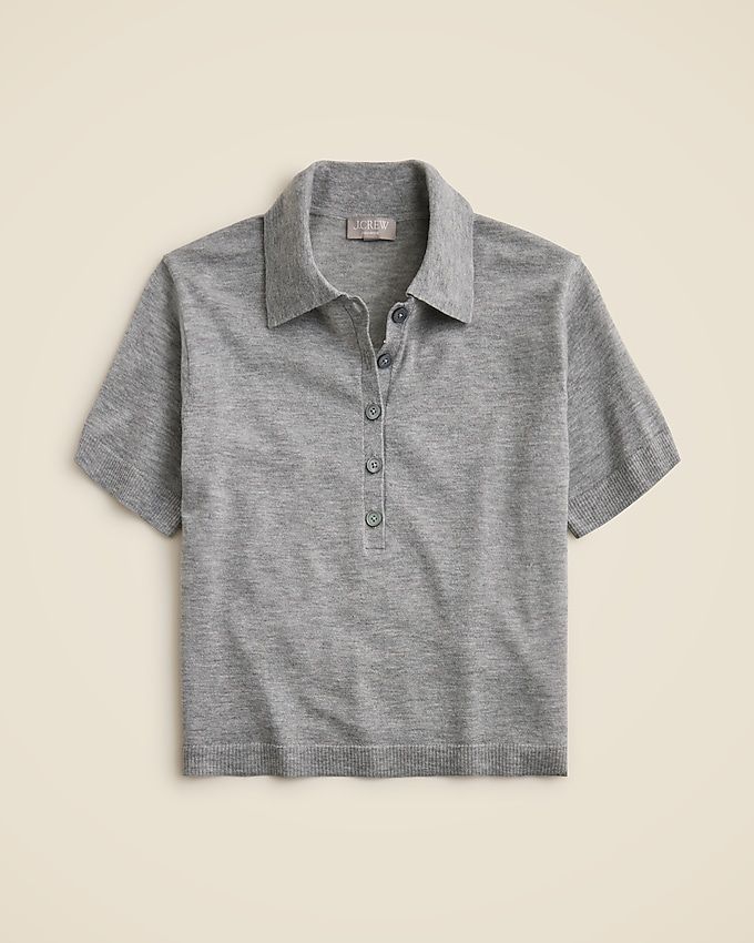 Featherweight Cashmere Short-Sleeve Sweater-Polo