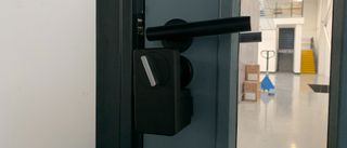 Switchbot lock installed on a door
