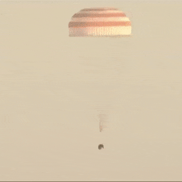 A Russian Soyuz space capsule carrying NASA astronauts Peggy Whitson, Jack Fischer and Russian cosmonaut Fyodor Yurchikhin lands on the Kazakhstan steppe on Sept. 3, 2017 local time (late Sept. 2 EDT). The trio ended a months-long mission to the International Space Station.