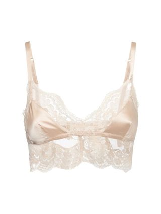 Stretch Silk Satin Triangle Bra - Dolce&gabbana - Women - Pink - 1