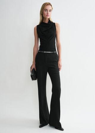 Flared Evening Trousers Black