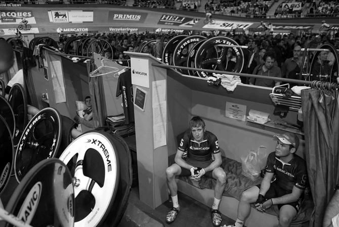 Bradley Wiggins and Mark Cavendish in 2007 at the Gent Six