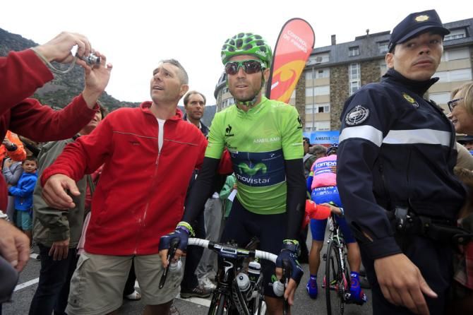 Alejandro Valverde (Movistar) in the Vuelta points classification leader's jersey