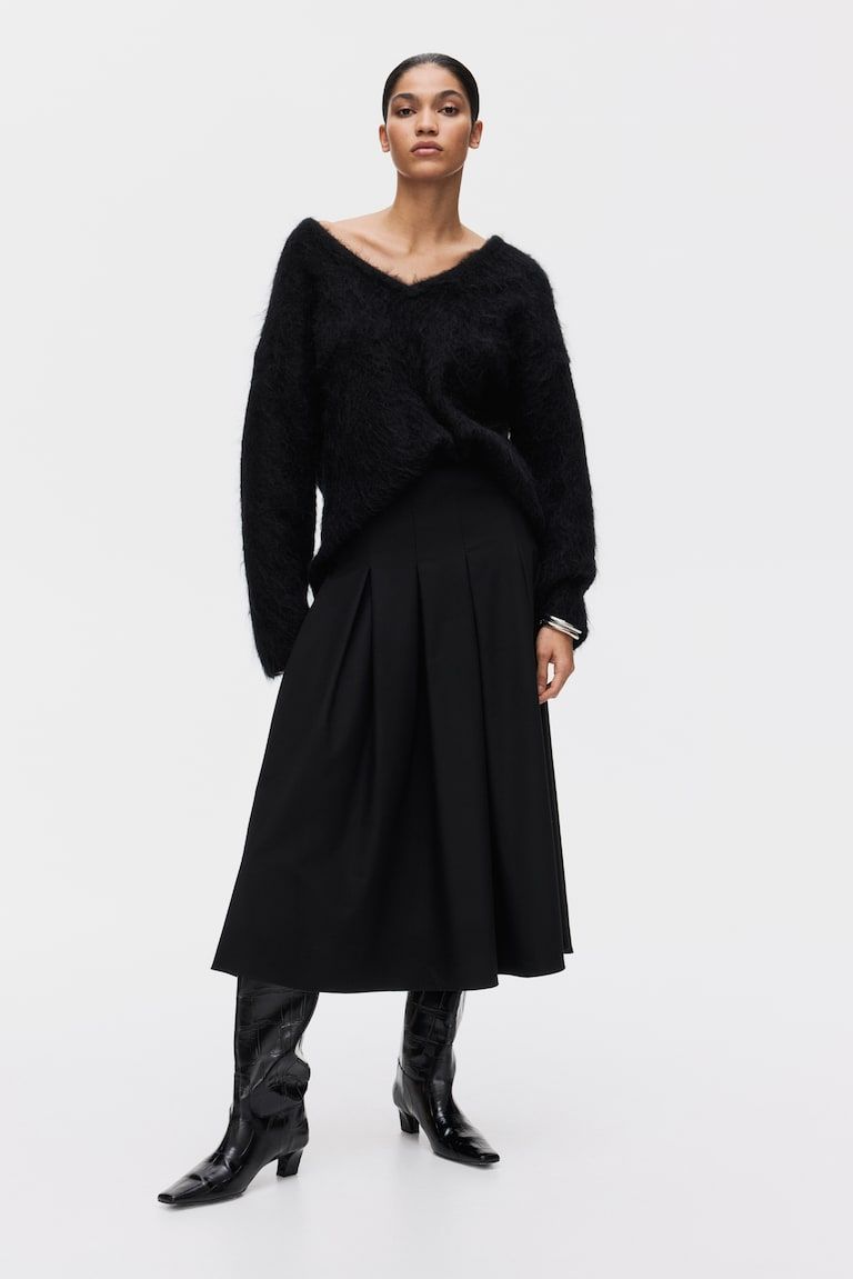 Pleated Midi Skirt