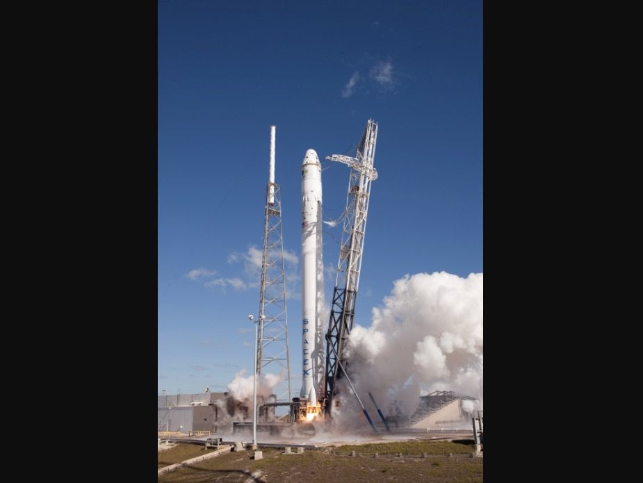 A SpaceX Falcon 9 rocket launches the company on its first-ever space mission, on Dec. 8, 2010.
