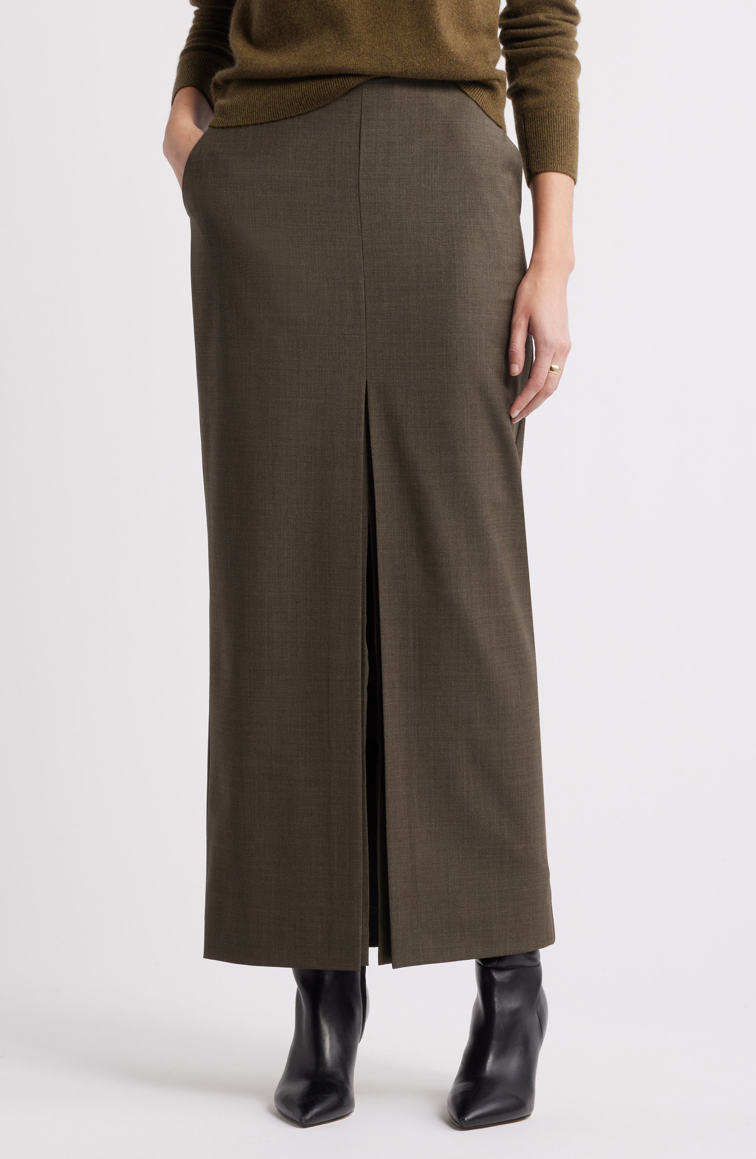 Nordstrom, Wool Blend Maxi Pencil Skirt