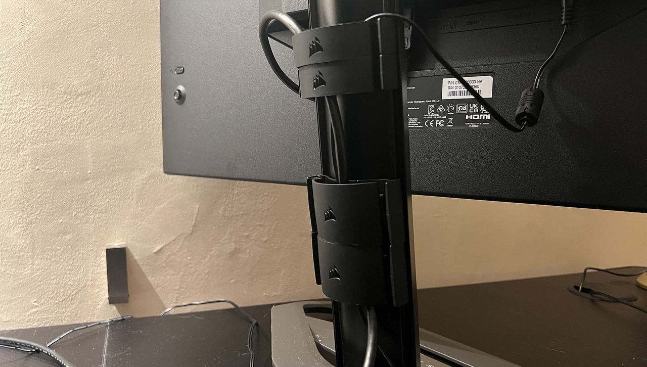 A Corsair Xeneon 32UHD144 on a gaming desk