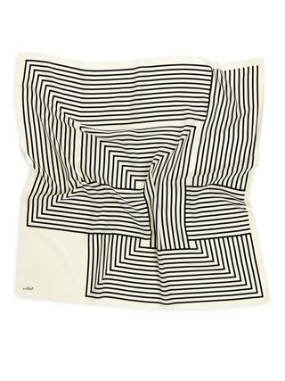 Printed Silk Scarf - White/black - Arket Gb