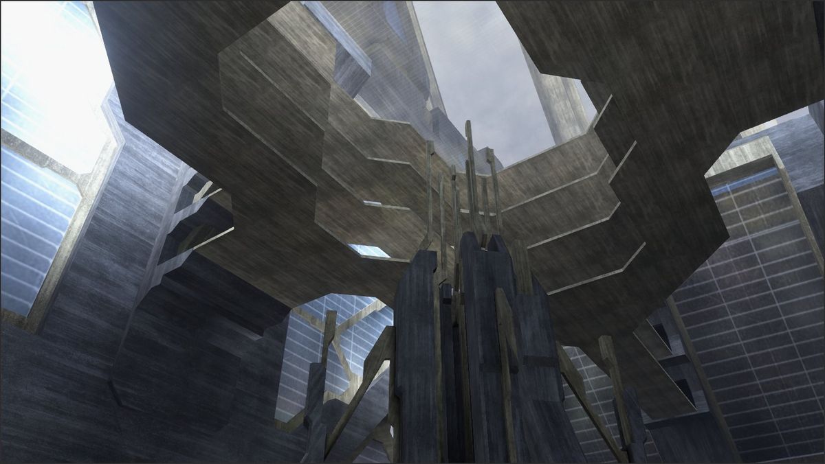 Additional screenshots of the Forerunner City level from Halo 3.