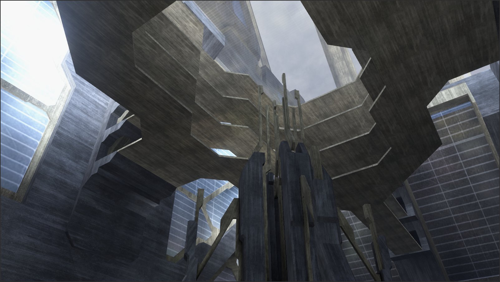 Additional screenshots of the Forerunner City level from Halo 3.