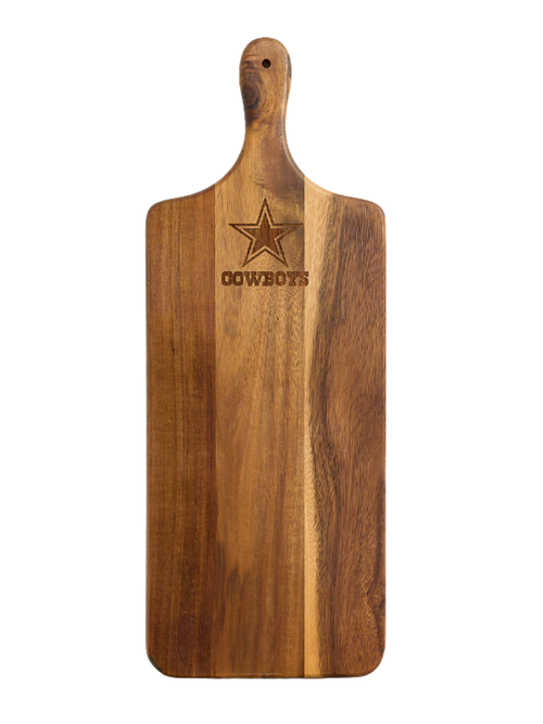 NFL Dallas Cowboys Tondo Acacia Paddle Serving Board
