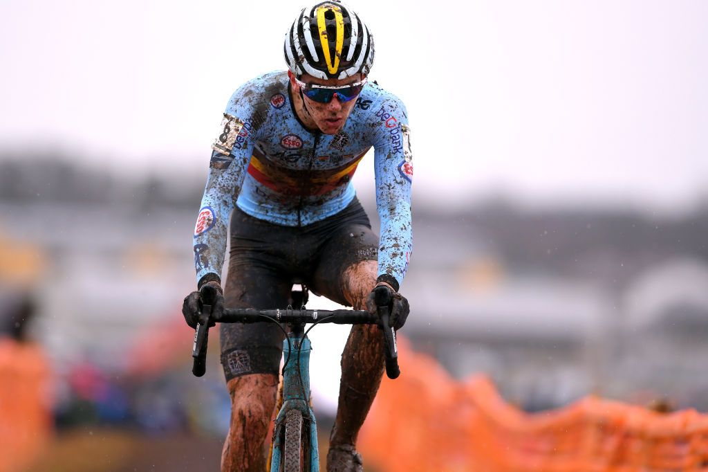 DUBENDORF SWITZERLAND FEBRUARY 02 Thibau Nys of Belgium Mud during the 71st Cyclocross World Championships Dbendorf 2020 Men Junior UCICX Dubendorf2020 on February 02 2020 in Dubendorf Switzerland Photo by Luc ClaessenGetty Images