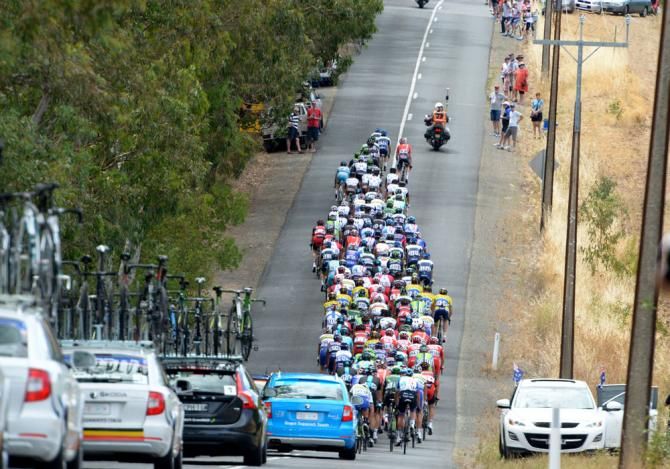 The peloton stage 3 of the Santos Tour Down Under