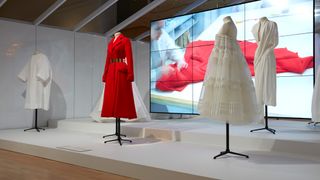 The expansive Dior exhibition features garments