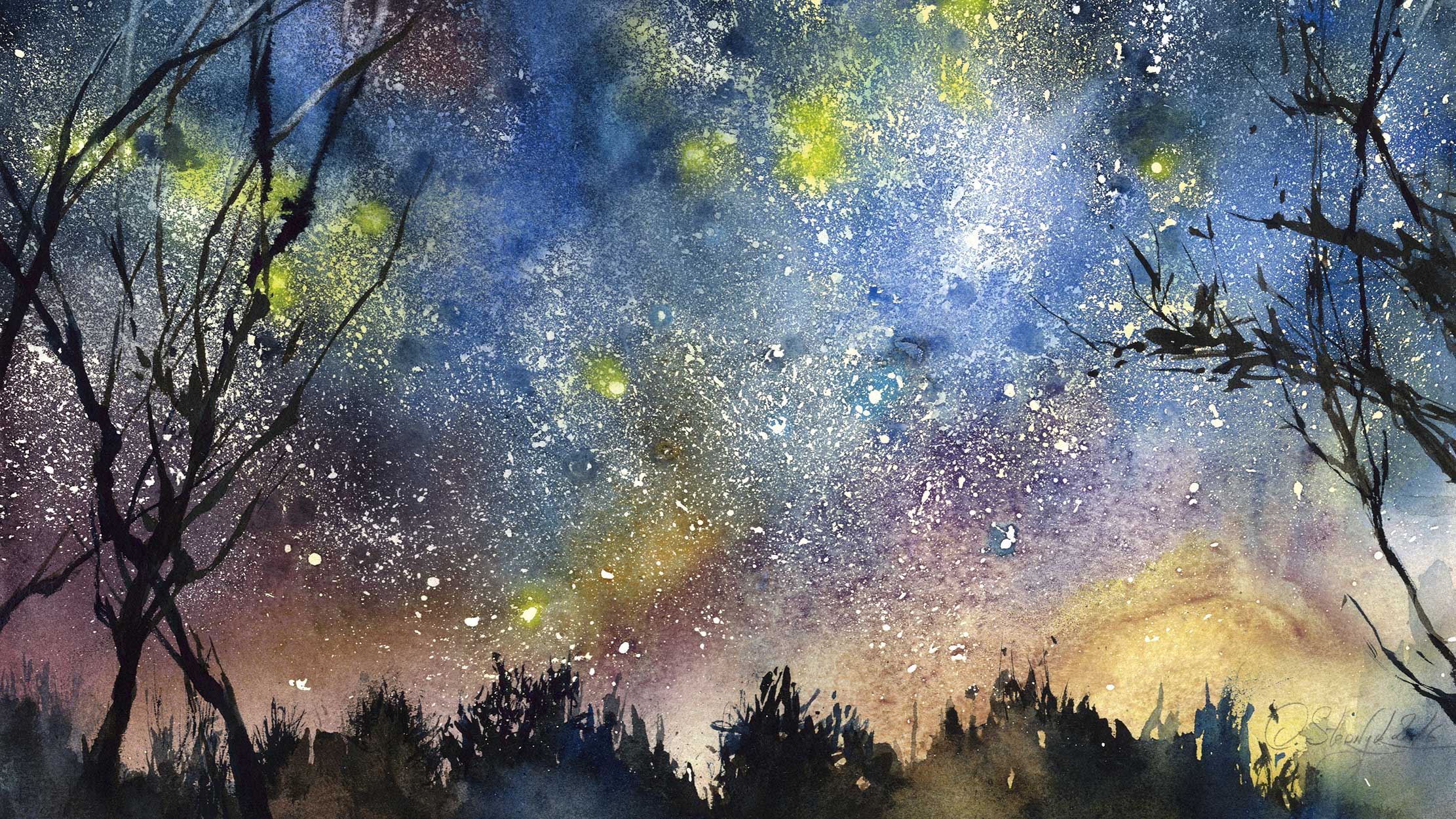 Three steps to a sparkling night sky in watercolour Creative Bloq