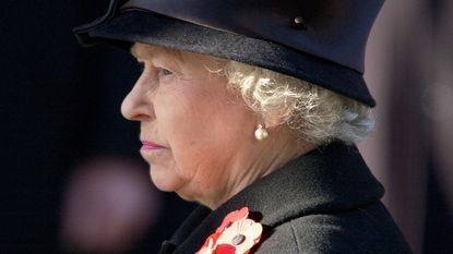 Queen Elizabeth II at a Remembrance Day service