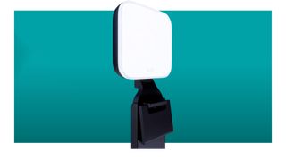 Logitech Litra Glow streaming light on a blue background