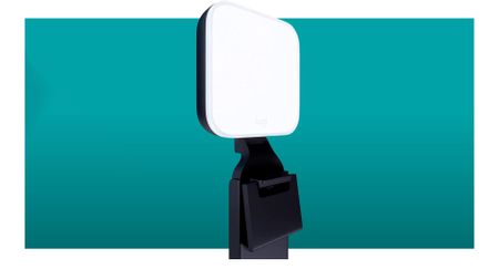 Logitech Litra Glow streaming light on a blue background