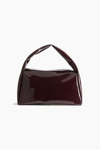Coated Shoulder Bag in Burgundy