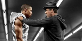 Michael B Jordan and Sylvester Stallone in the box ing ring in Creed