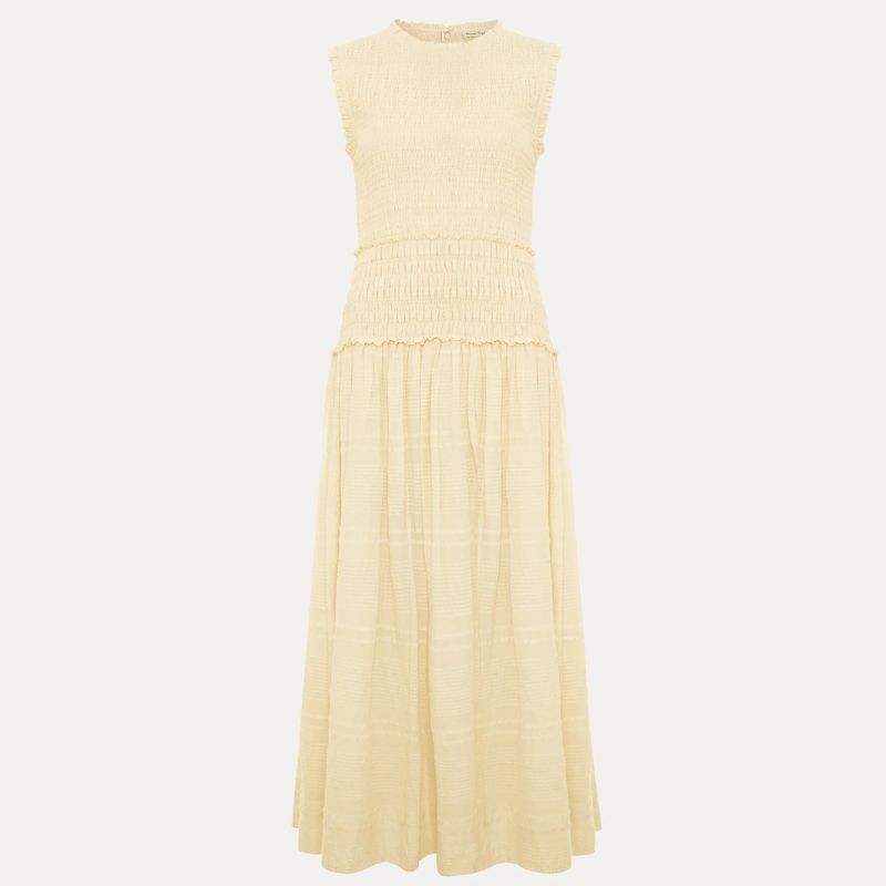 yellow drop waist dress