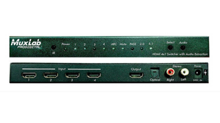 MuxLab Shipping 4K60 HDMI 4x1 Switcher With Audio Extraction