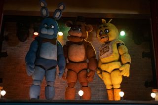 Five Nights at Freddy's animatronics: Bonnie the Bunny, Freddy Fazbear, and Chica the Chick