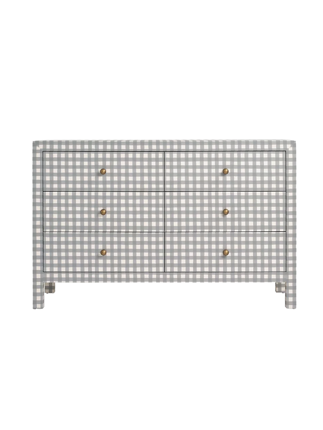 a checker printed dresser