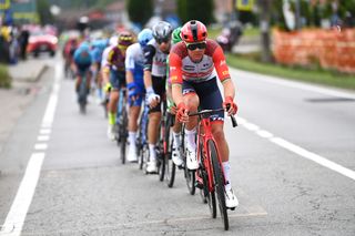 RIVOLI ITALY MAY 18 Mads Pedersen of Denmark and Team Trek Segafredo competes in the breakaway during the 106th Giro dItalia 2023 Stage 12 a 185km stage from Bra to Rivoli UCIWT on May 18 2023 in Rivoli Italy Photo by Tim de WaeleGetty Images