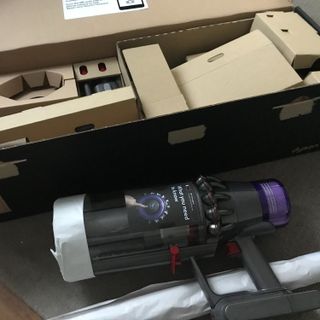 Dyson cordless vacuum cleaner unpacked from box