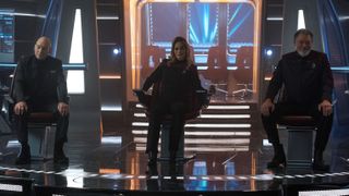 Patrick Stewart, Jeri Ryan and Jonathan Frakes in Star Trek: Picard season 3