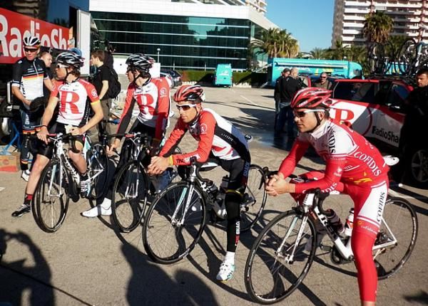 RadioShack-Nissan are enjoying the opportunity to train in the sunshine in Calpe.