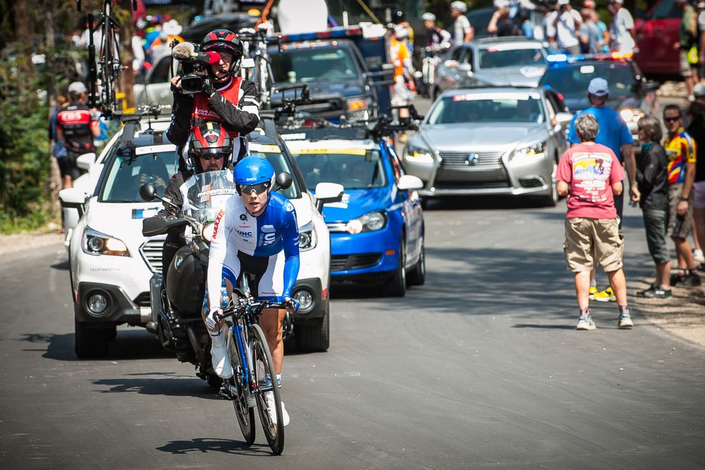 Linda Villumsen (UnitedHealthcare) riding to ninth