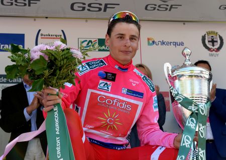 Cl&eacute;ment Venturini (Cofidis) enjoying his moment on the podium as race winner