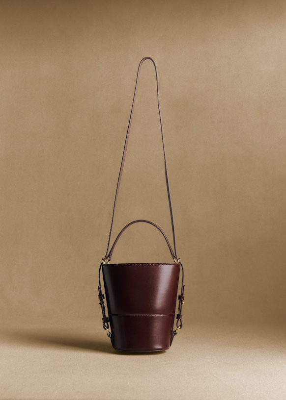 Mini Gary Bucket - Glossy Chocolate - Bovine Leather - S&amp;eacute;zane