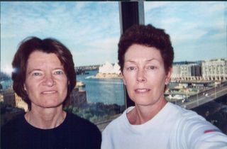 Tam O’Shaughnessy and Sally Ride, while partners in adulthood, had been close friends since they played tennis together as young girls. Here they can be seen together in Australia.