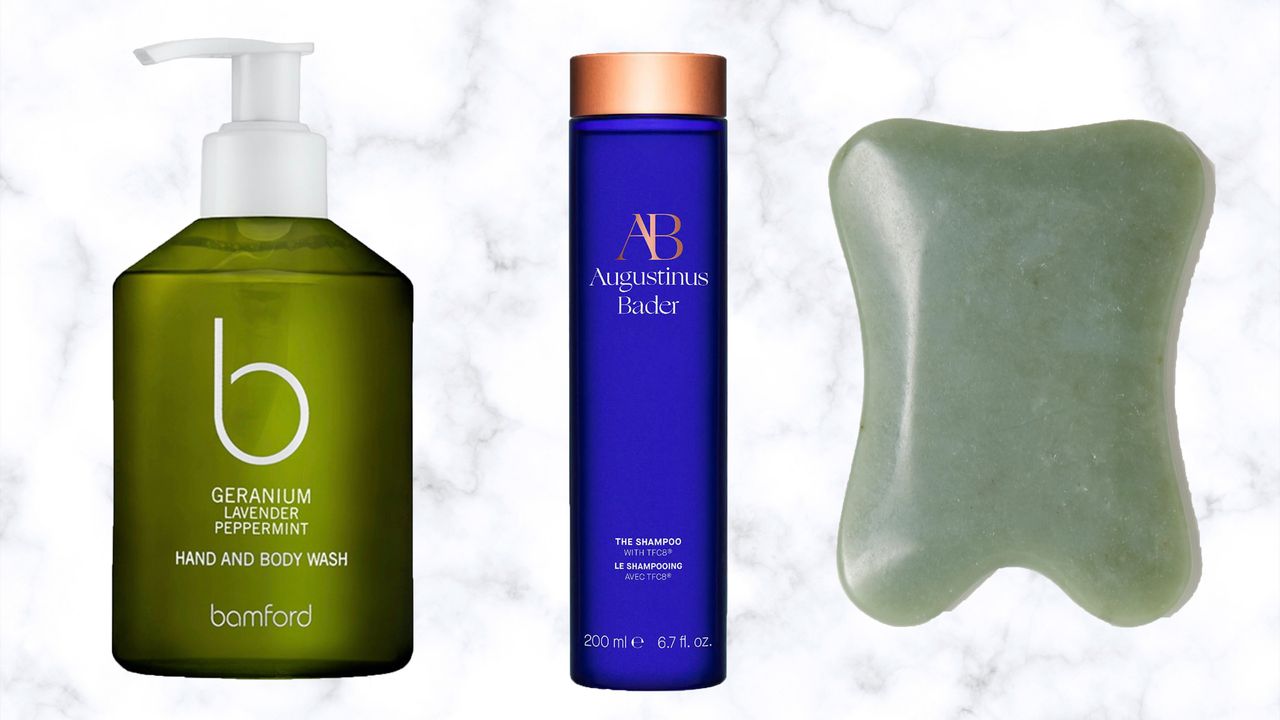 bamford handsoap, augustinus bader shampoo and gua sha stone - net a porter bestsellers