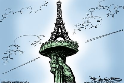Editorial cartoon world Paris Attacks