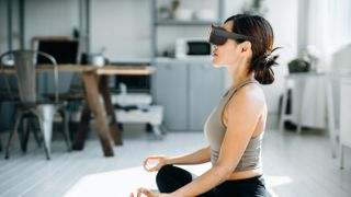 HTC Vive Flow being used for wellness exercise