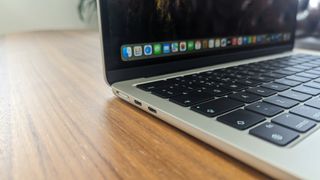 New MacBook Air 13-inch with M3 being used in a cafe