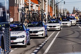 QuickStep-AlphaVinyl Tour de France 2022 cars transfer day Denmark