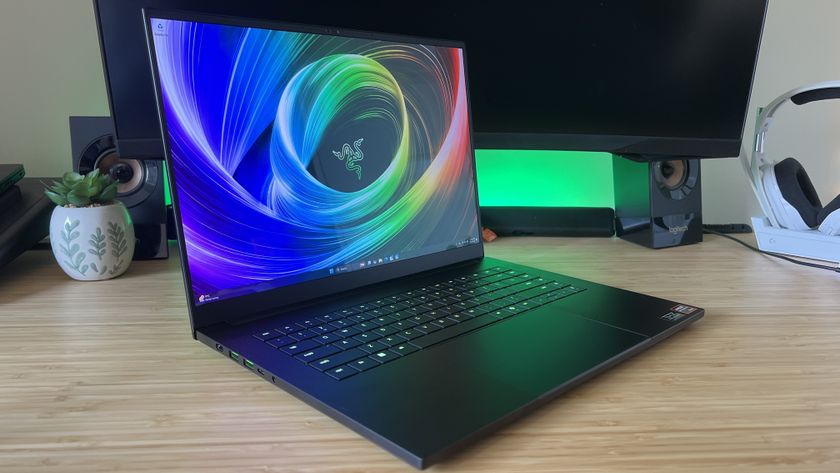 2025 Razer Blade 16 gaming laptop on a wooden desk