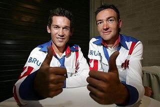 Robbie McEwen and Mario Aerts give two thumbs up for 2006