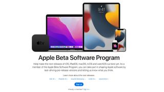 Screenshot of the Apple Beta Software Program web page