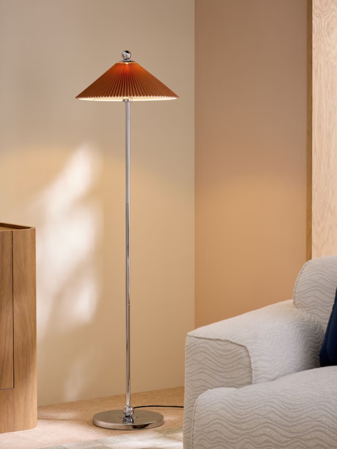 Made, Jolene Floor Lamp in Chrome/Rust Brown